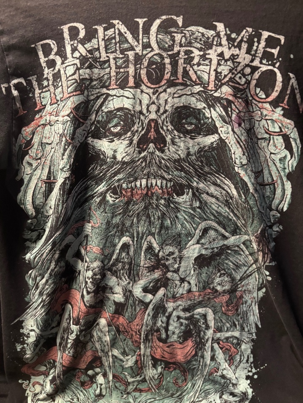 Bring Me The Horizon BMTH Early 2010s Skull Angel Graphic Band T Shirt Distresse